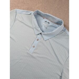 Adidas ClimaCool Men's Size Large Blue Stripe Golf Polo Shirt Casual